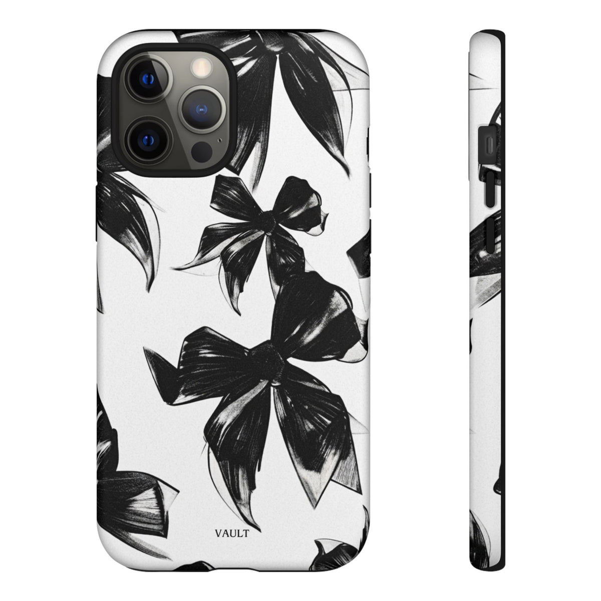Floral Brushstroke Phone Case — Black & White Botanical Tough Case
