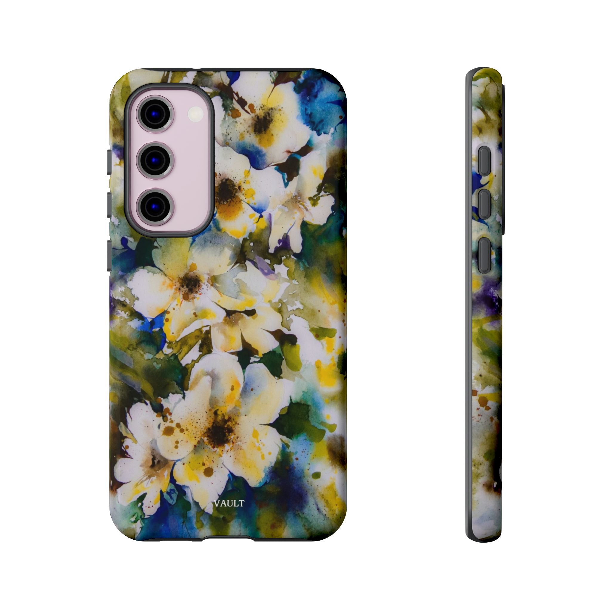 Floral Watercolor Tough Case – Yellow White Blossom Phone Cover