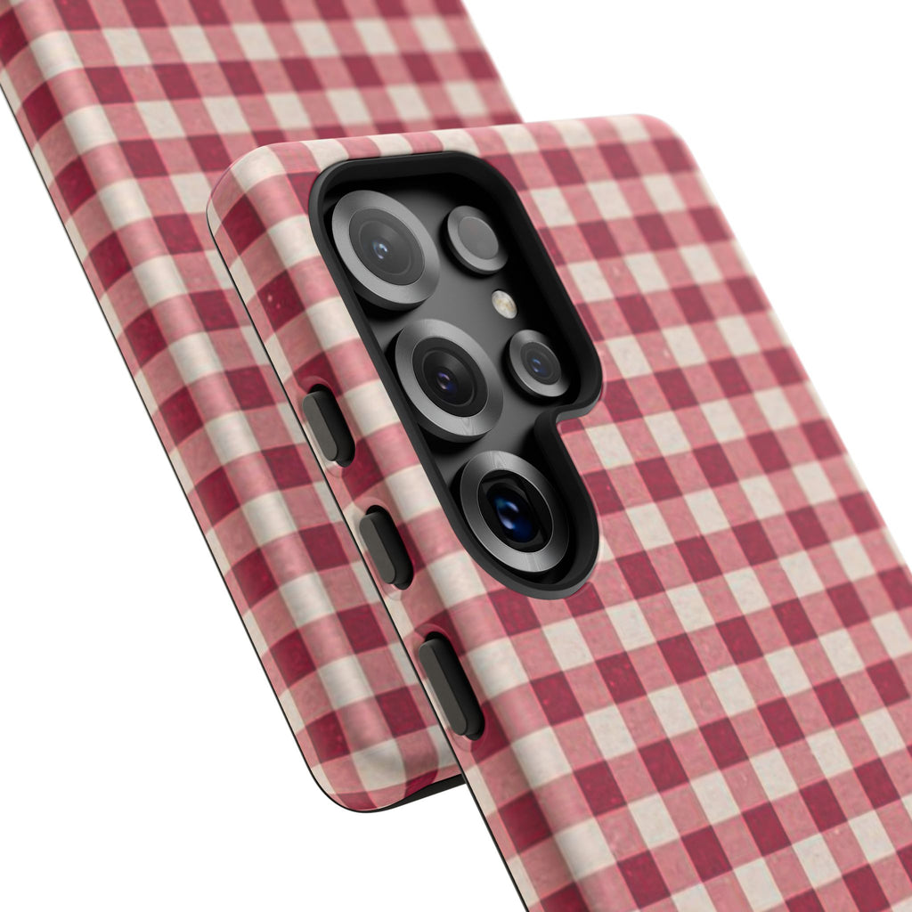 Gingham Phone Case — Red Plaid Tough Case