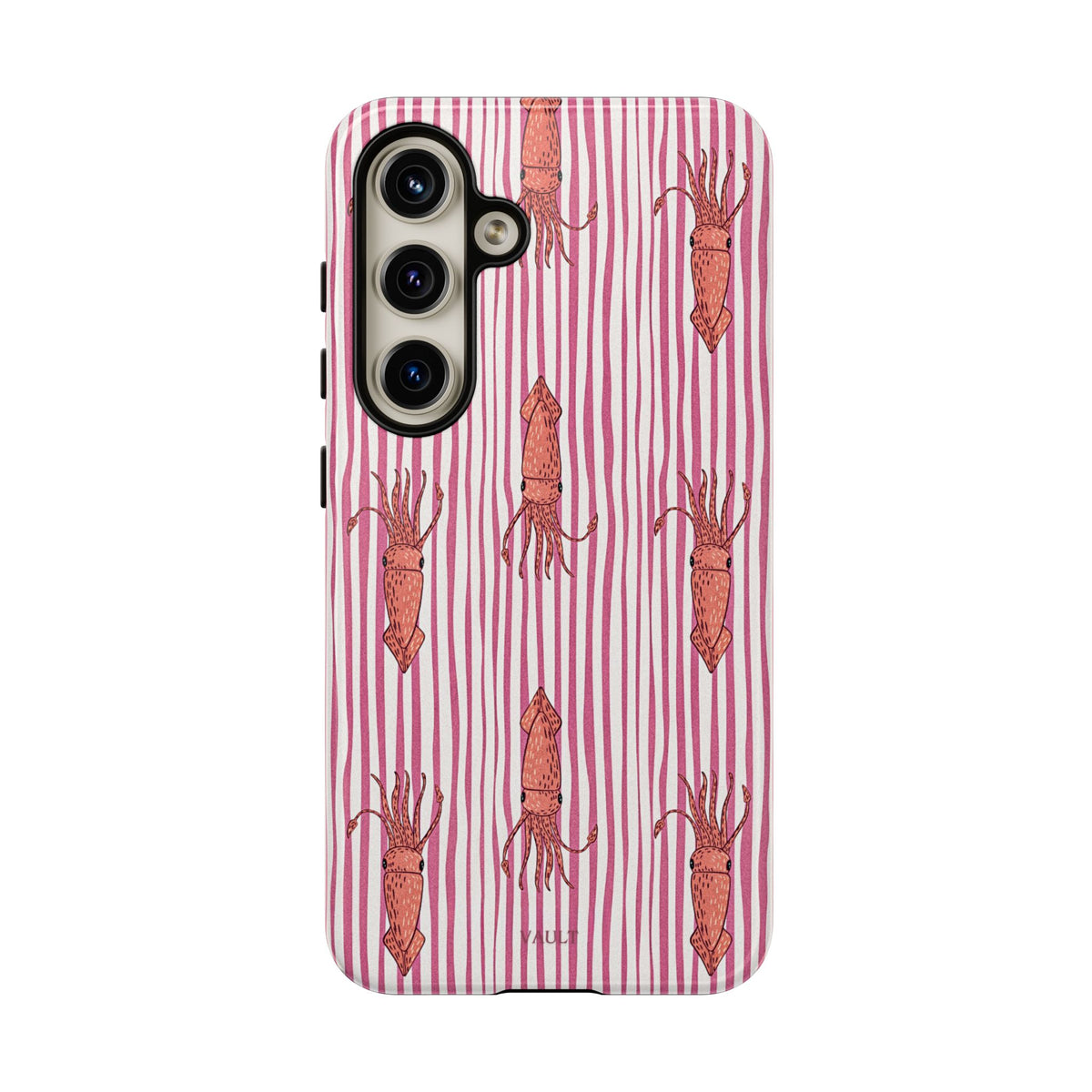 Squid Stripe Phone Case — Pink Nautical Sea Creature Pattern