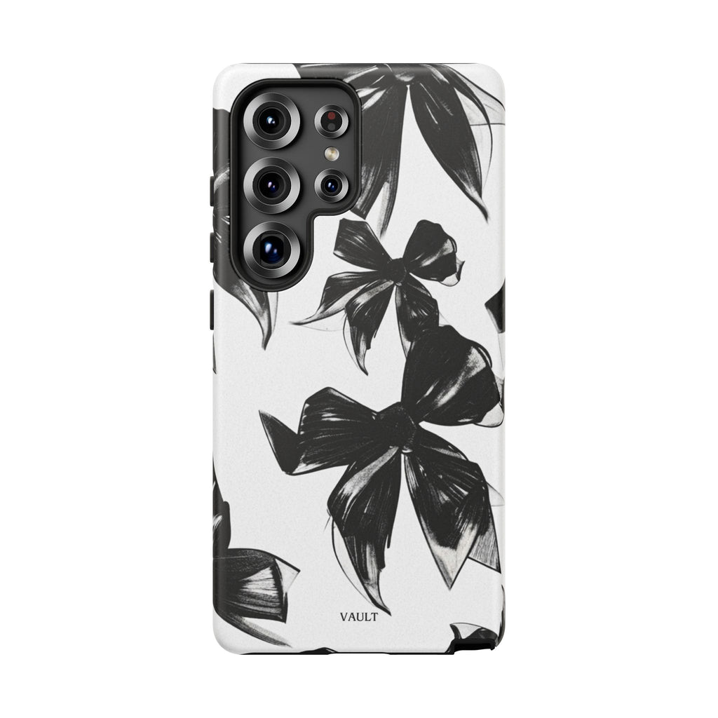 Floral Brushstroke Phone Case — Black & White Botanical Tough Case