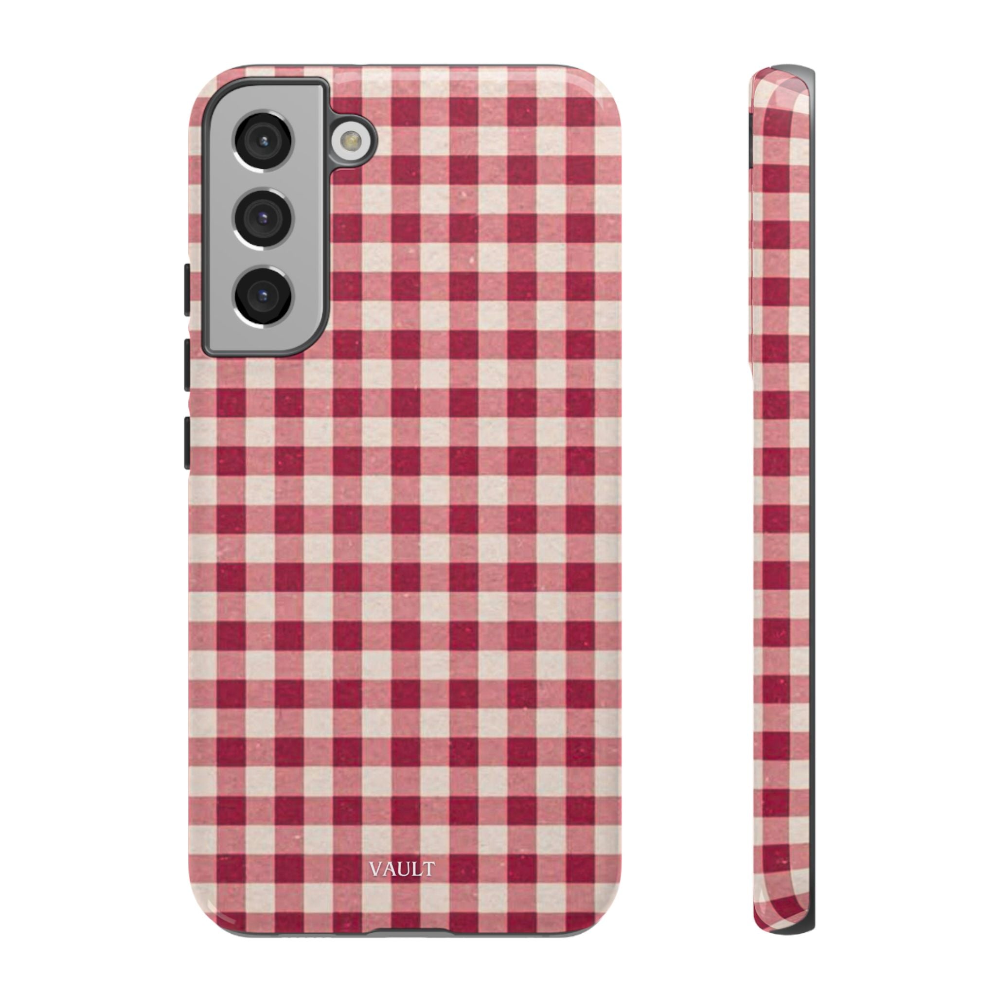 Gingham Phone Case — Red Plaid Tough Case