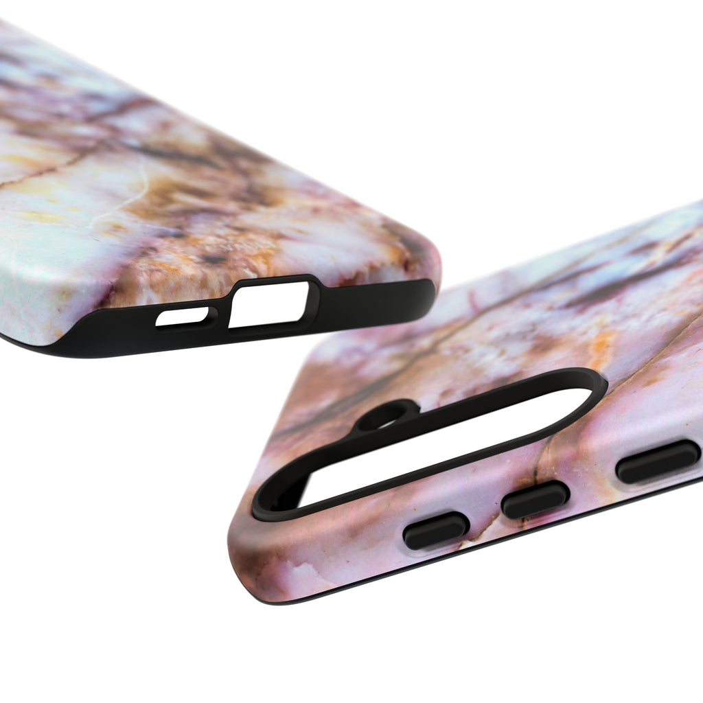 Marble Vein Tough Phone Case — Pink Quartz Protective Cover