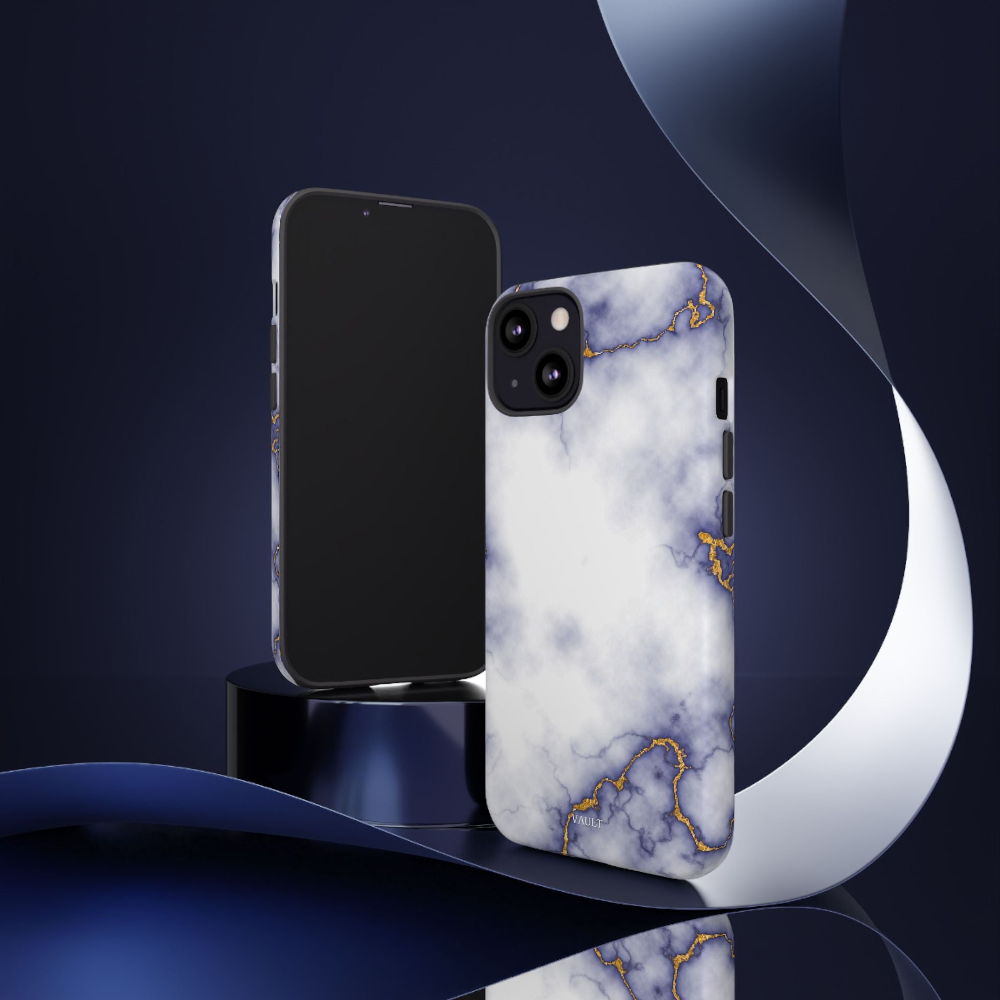 Purple Marble Tough Phone Case with Gold Veins