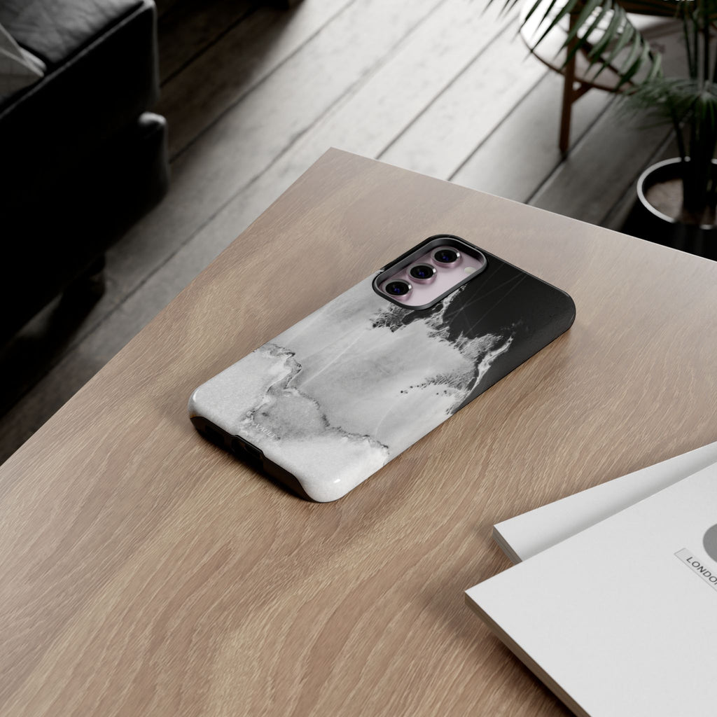 Marble Ink Tough Case — Black & White Abstract Phone Cover