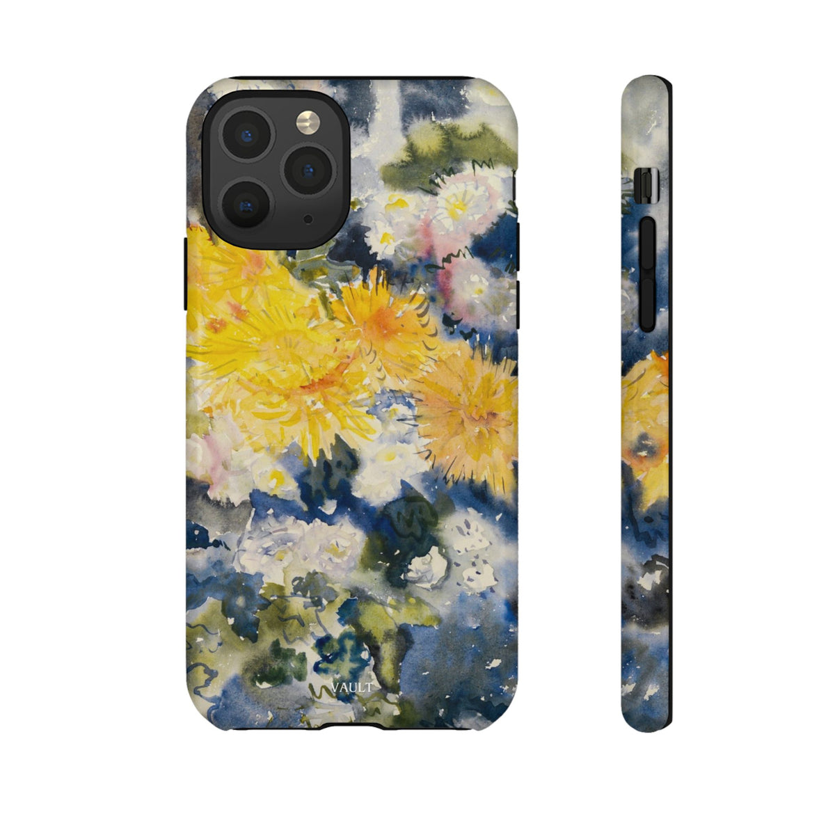 Floral Watercolor Phone Case – Yellow Chrysanthemums Design