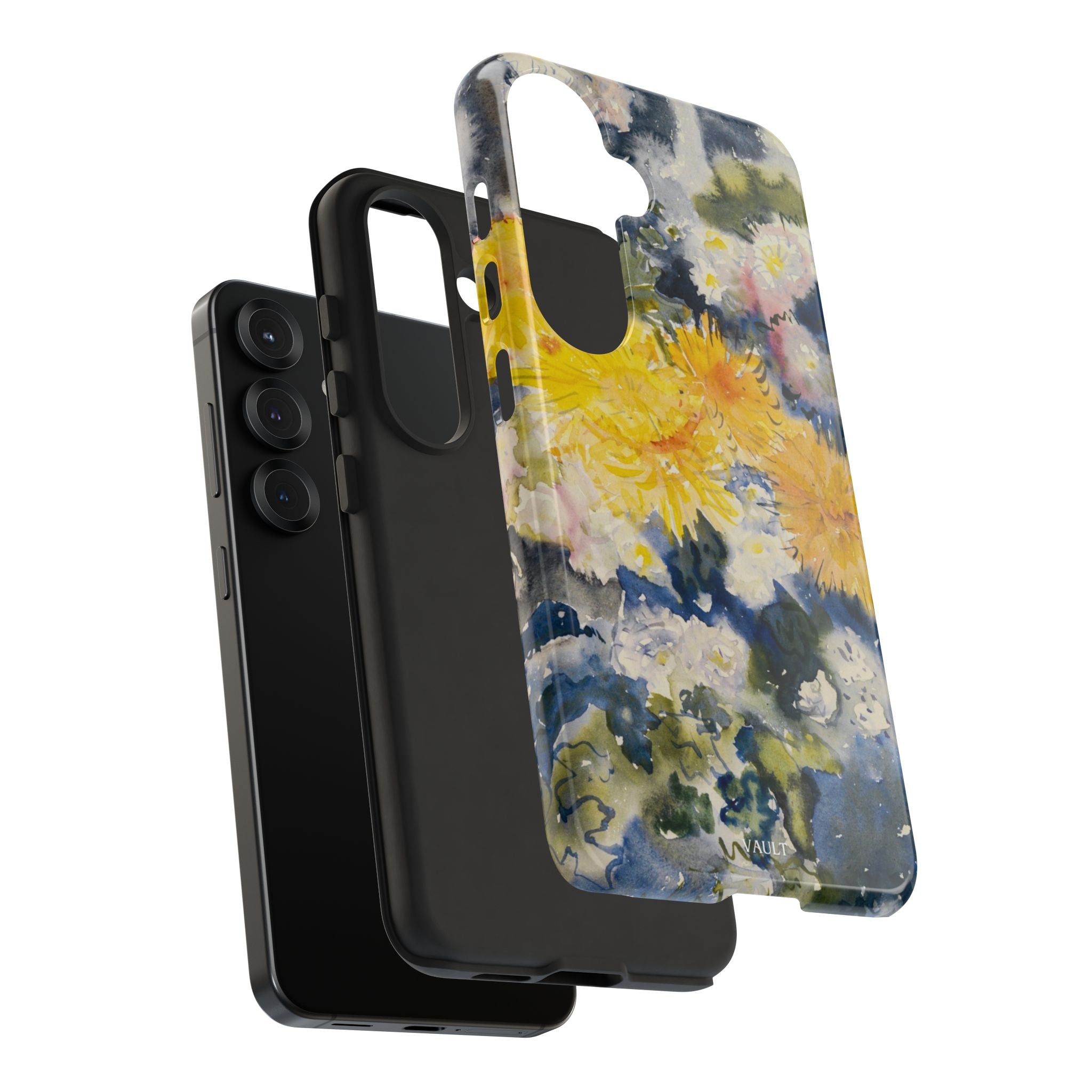 Floral Watercolor Phone Case – Yellow Chrysanthemums Design