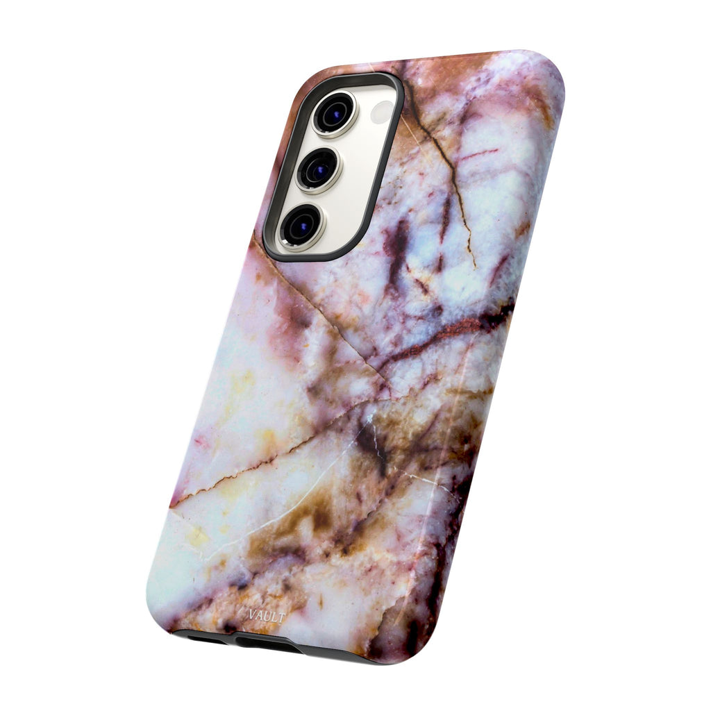 Marble Vein Tough Phone Case — Pink Quartz Protective Cover