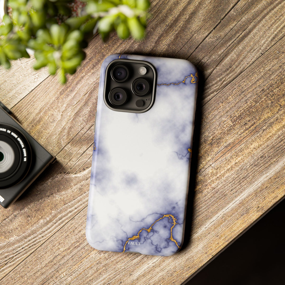 Purple Marble Tough Phone Case with Gold Veins