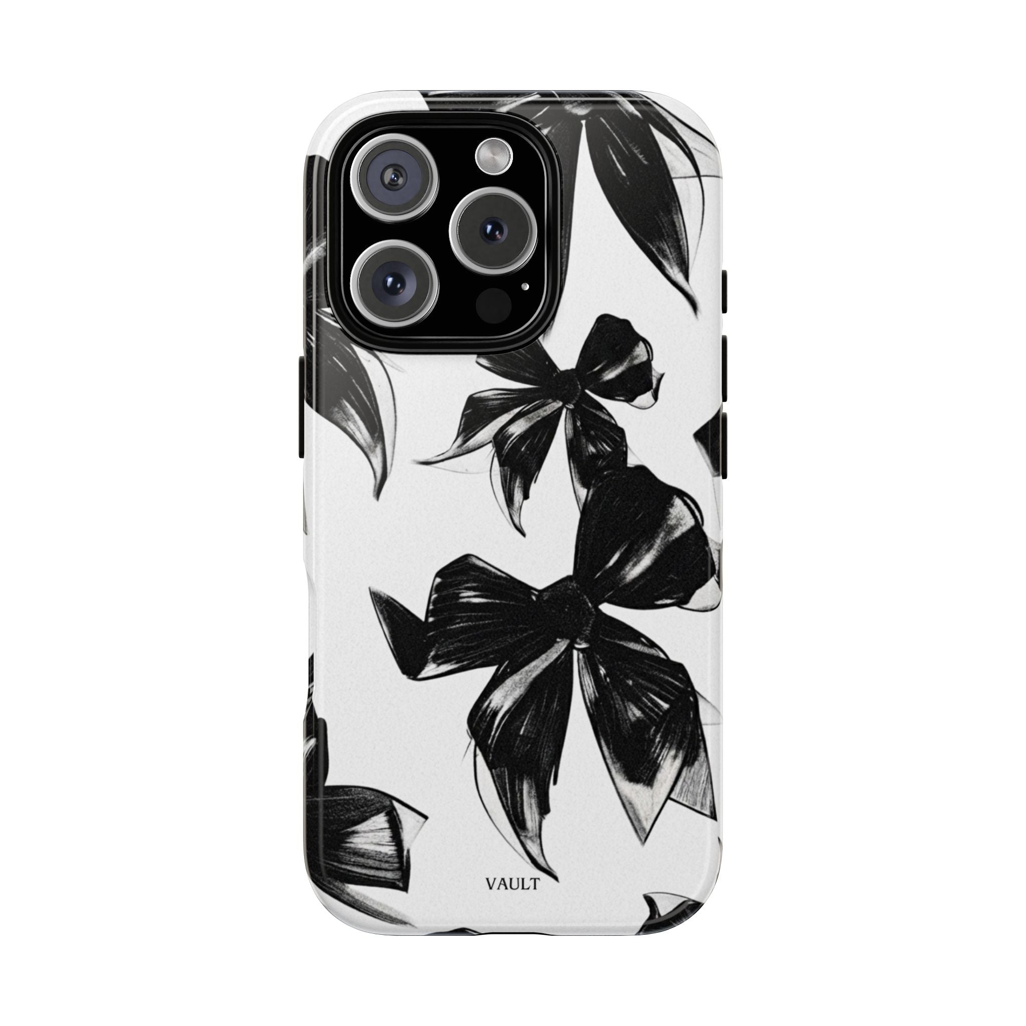 Floral Brushstroke Phone Case — Black & White Botanical Tough Case