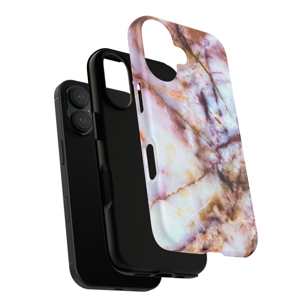 Marble Vein Tough Phone Case — Pink Quartz Protective Cover