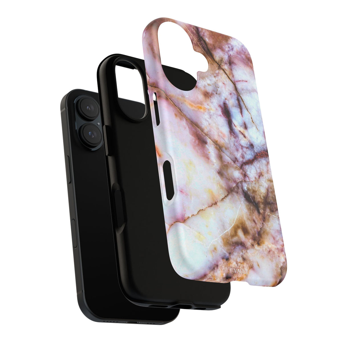 Marble Vein Tough Phone Case — Pink Quartz Protective Cover
