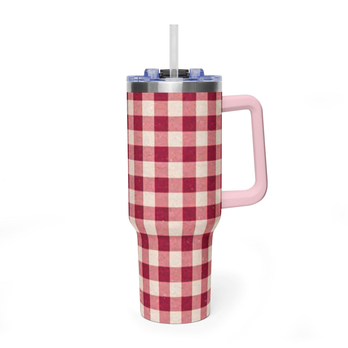 40oz Vacuum Tumbler — Red Buffalo Plaid Insulated Travel Mug
