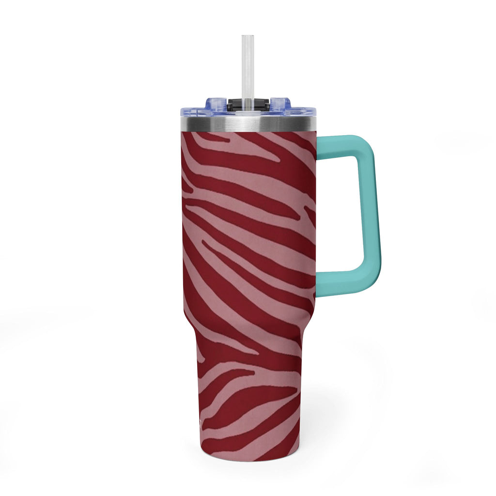 40oz Red Zebra Print Tumbler - Vacuum Insulated Travel Cup