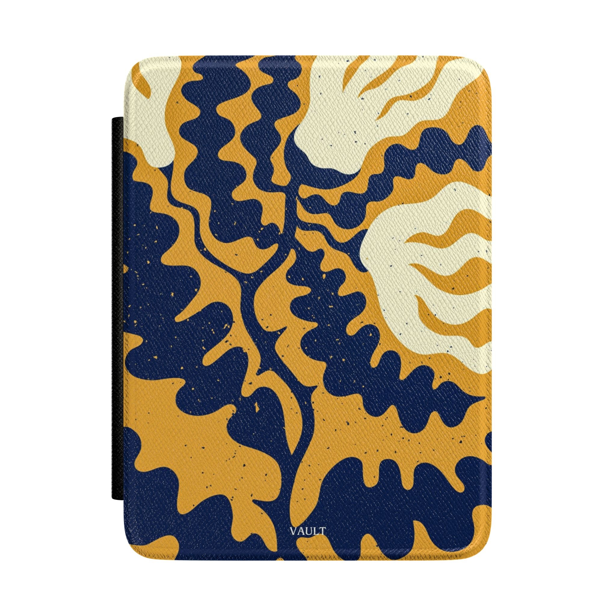 Kindle Case – Abstract Botanical Navy & Mustard Floral Sleeve