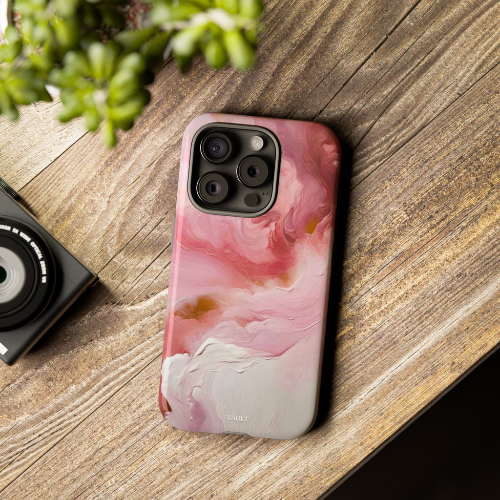 Pink Marble Tough Phone Case — Protective Artistic Phone Cover