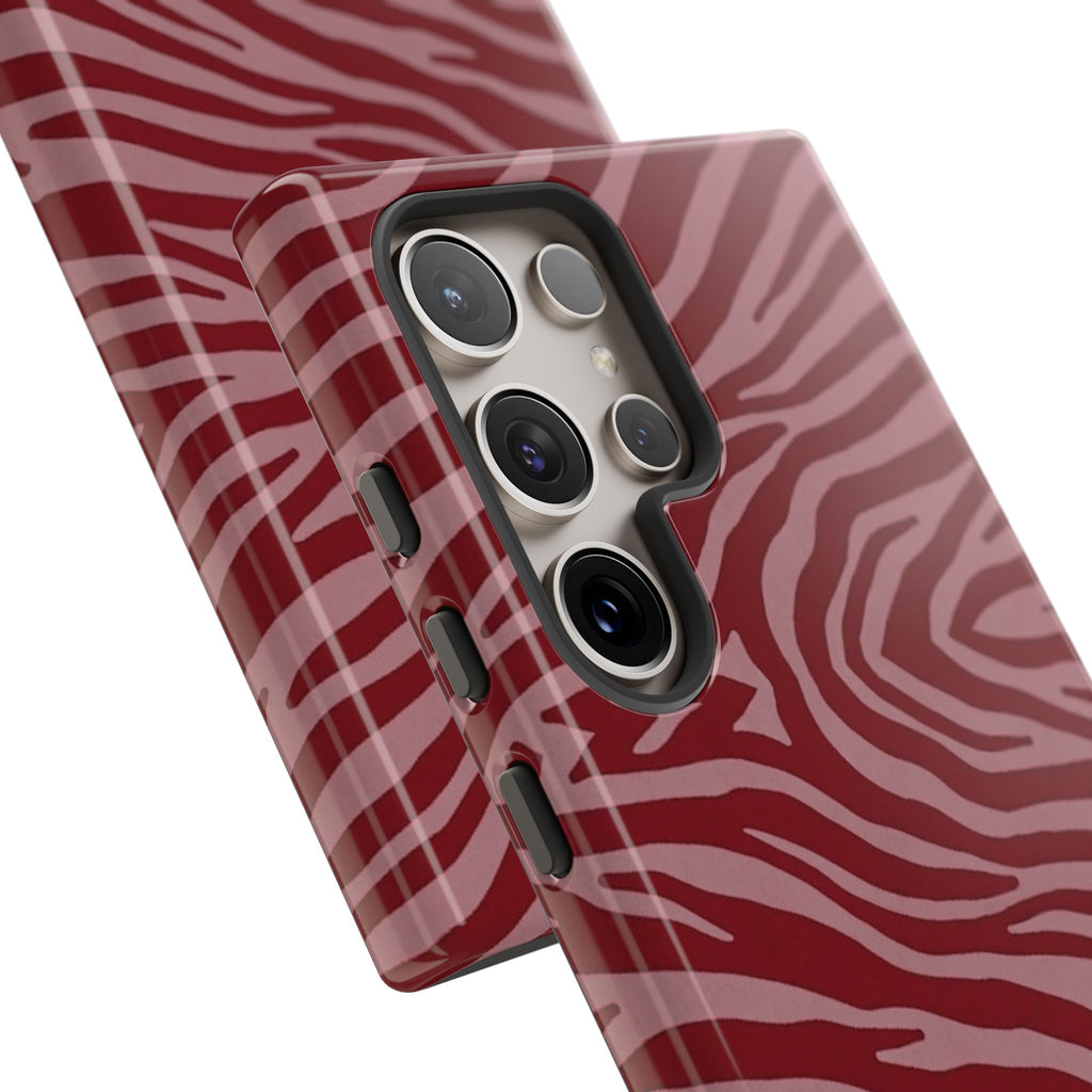Red Zebra Print Tough Phone Case