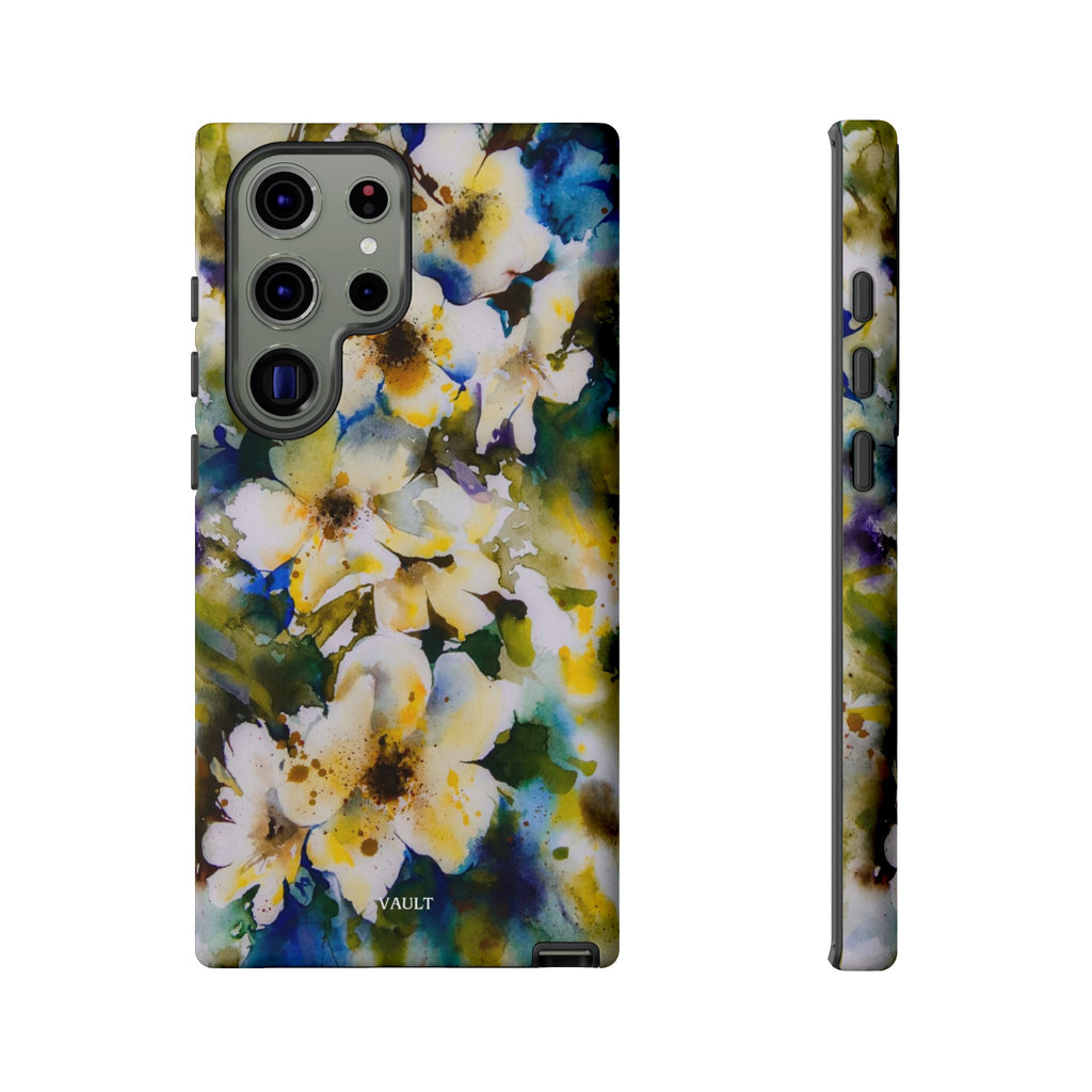 Floral Watercolor Tough Case – Yellow White Blossom Phone Cover