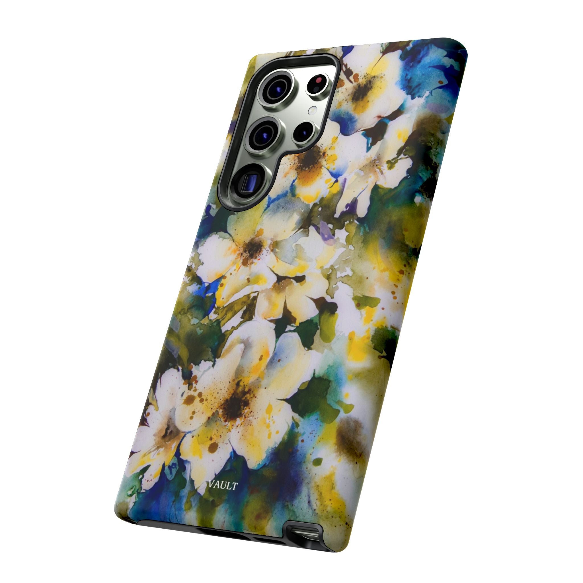 Floral Watercolor Tough Case – Yellow White Blossom Phone Cover