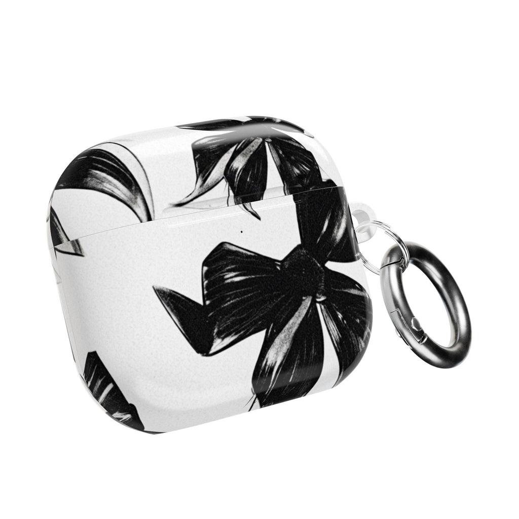 Floral Noir AirPod Case — Black & White Botanical Protective Cover