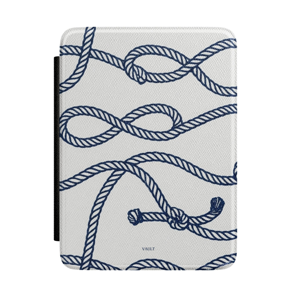 Nautical Rope Kindle Case — Blue Rope Pattern Protective E-Reader Cover