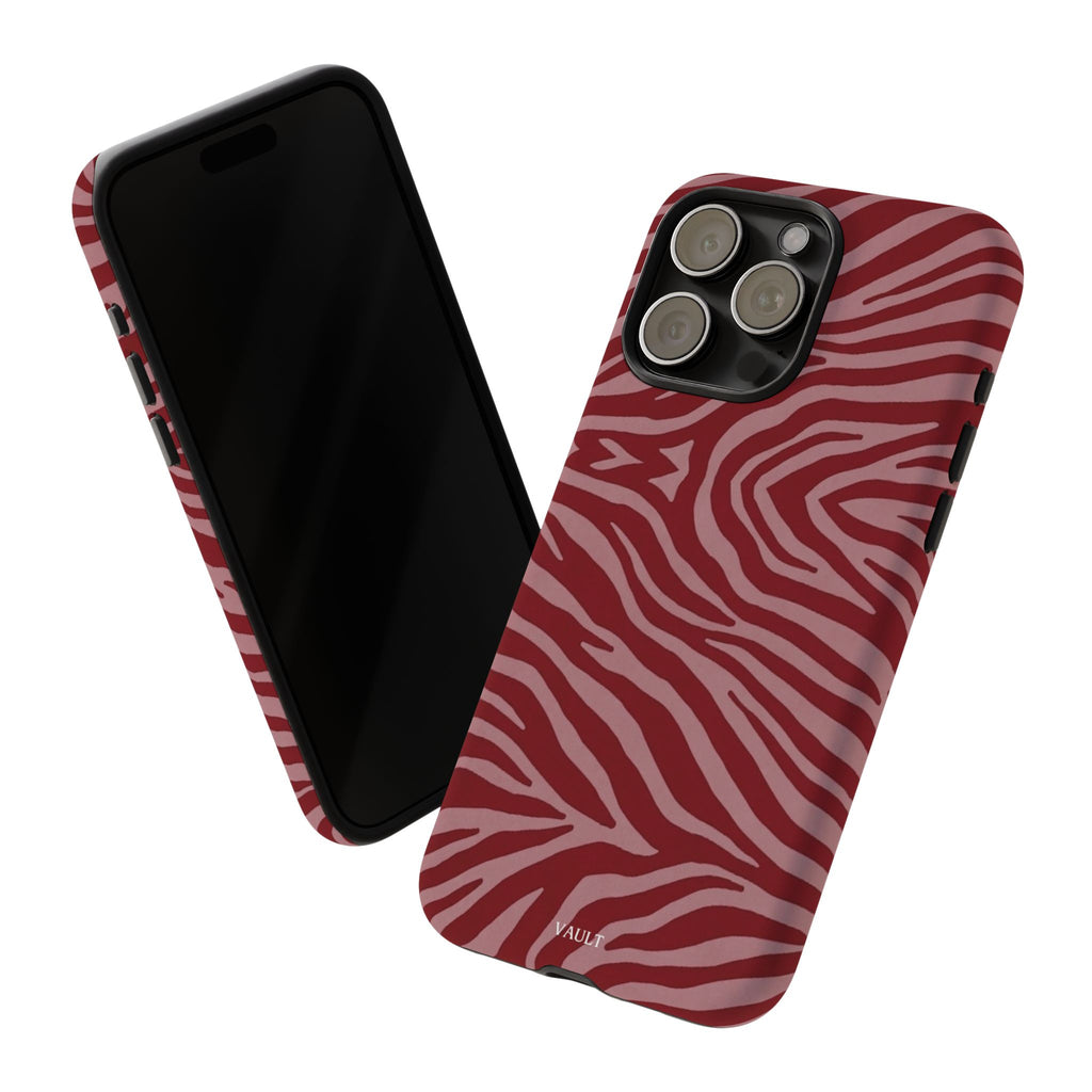 Red Zebra Print Tough Phone Case