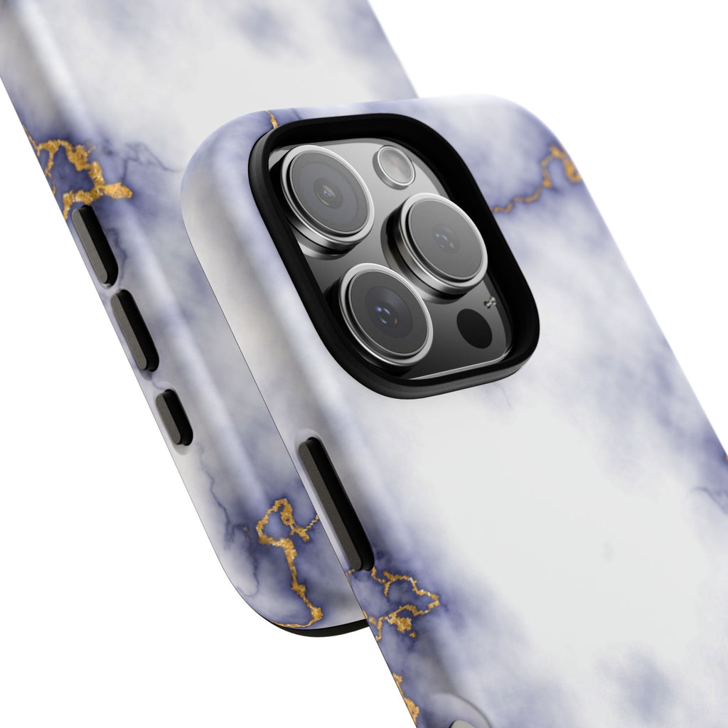 Purple Marble Tough Phone Case with Gold Veins