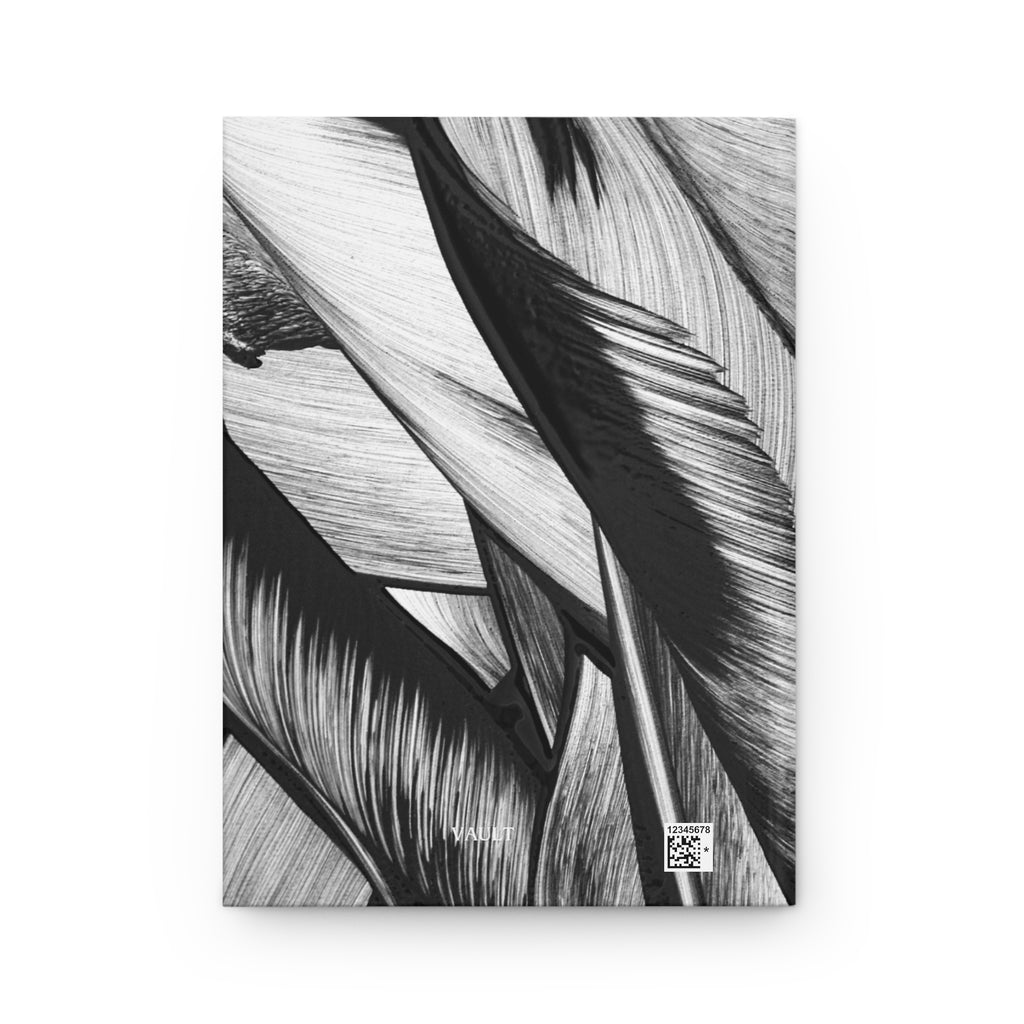 Monochrome Tropical Leaves Hardcover Journal