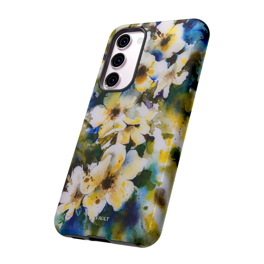 Floral Watercolor Tough Case – Yellow White Blossom Phone Cover