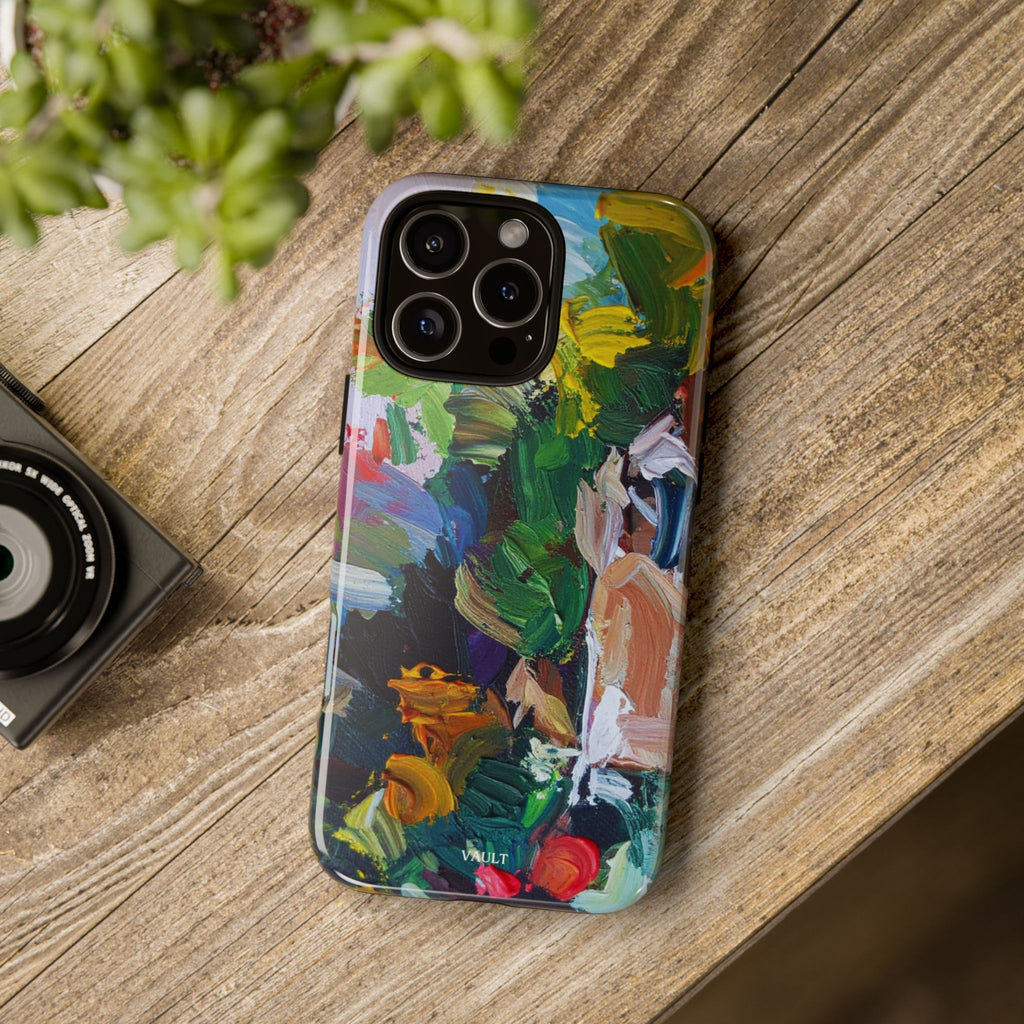 Abstract Paint Brushstroke Phone Case — Colorful Artistic Tough Case