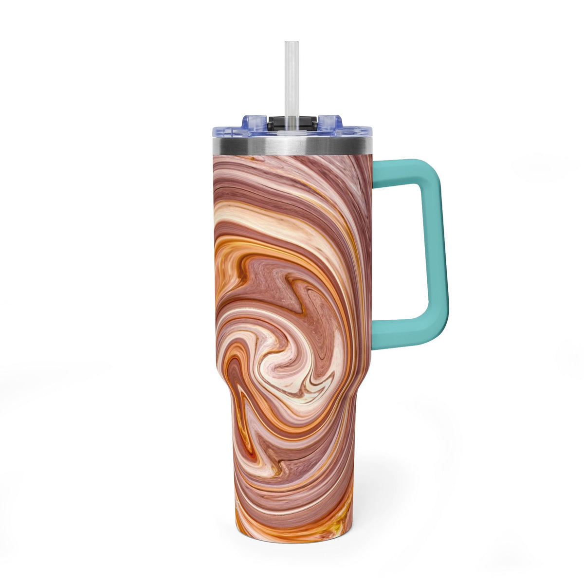 40oz Marble Swirl Thermal Tumbler - Insulated Travel Mug