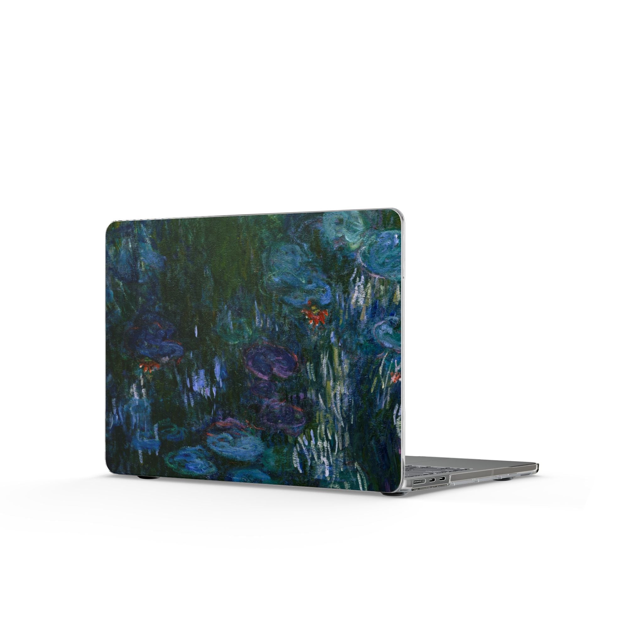 Water Lily MacBook Case — Impressionist Dark Floral Laptop Cover