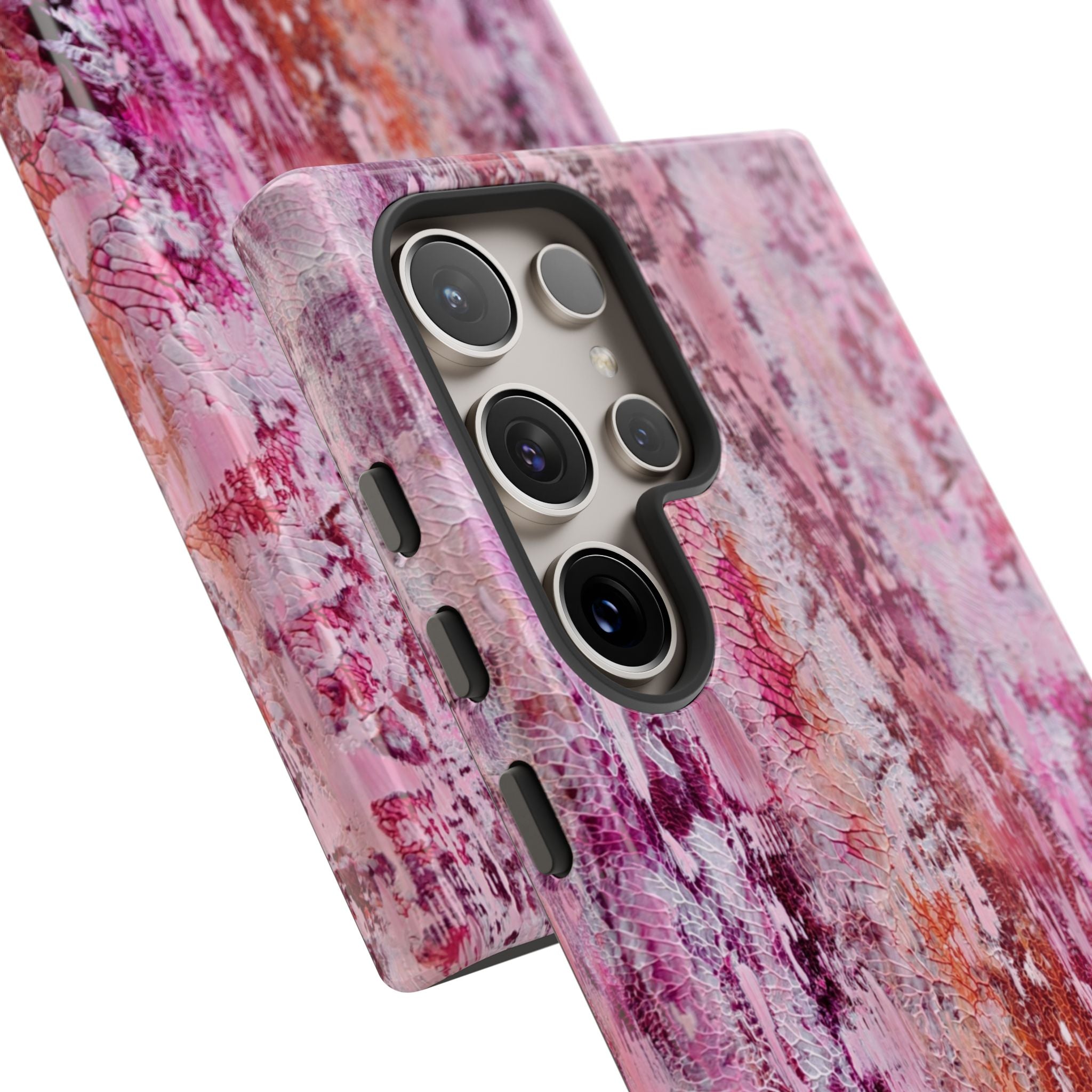 Pink Abstract Art Tough Phone Case — Protective Artistic Phone Cover