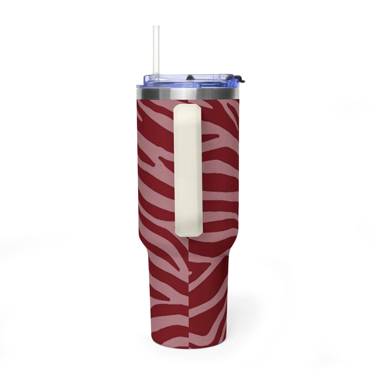 40oz Red Zebra Print Tumbler - Vacuum Insulated Travel Cup