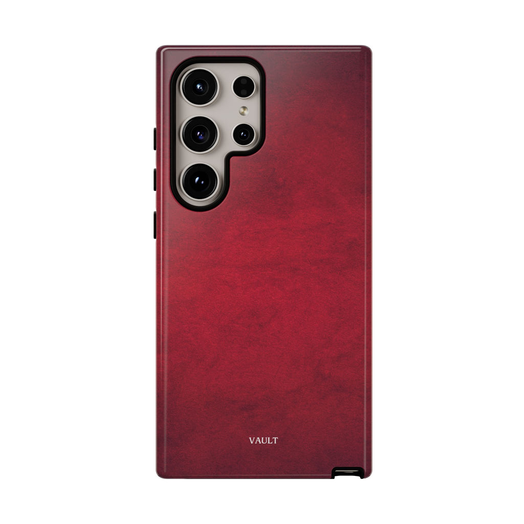 Red Leather Texture Phone Case Impact-Resistant Case