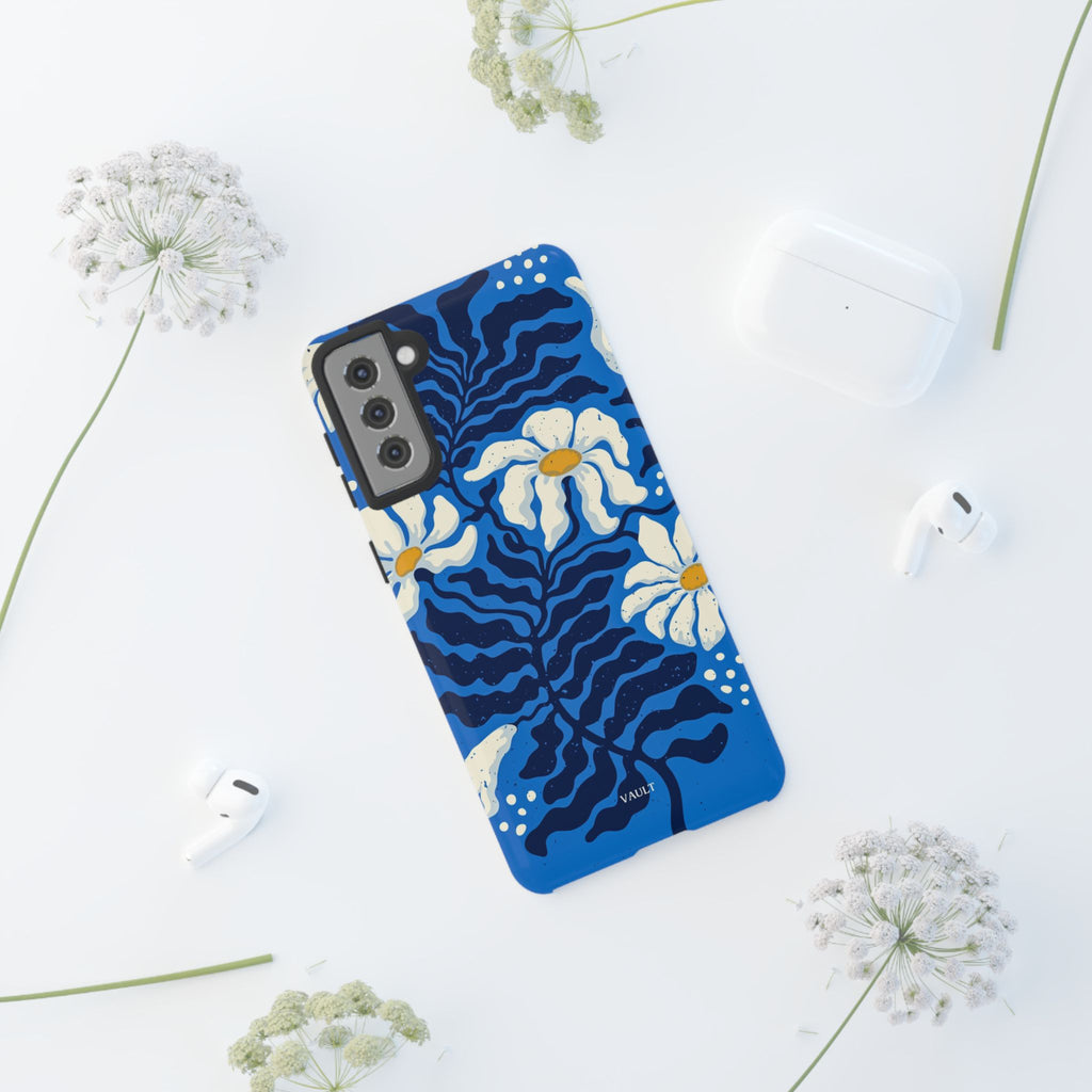 Blue Daisy Tough Phone Case — Floral Protective Phone Cover