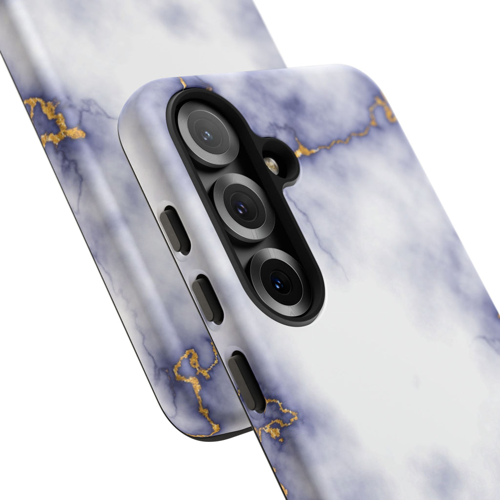 Purple Marble Tough Phone Case with Gold Veins
