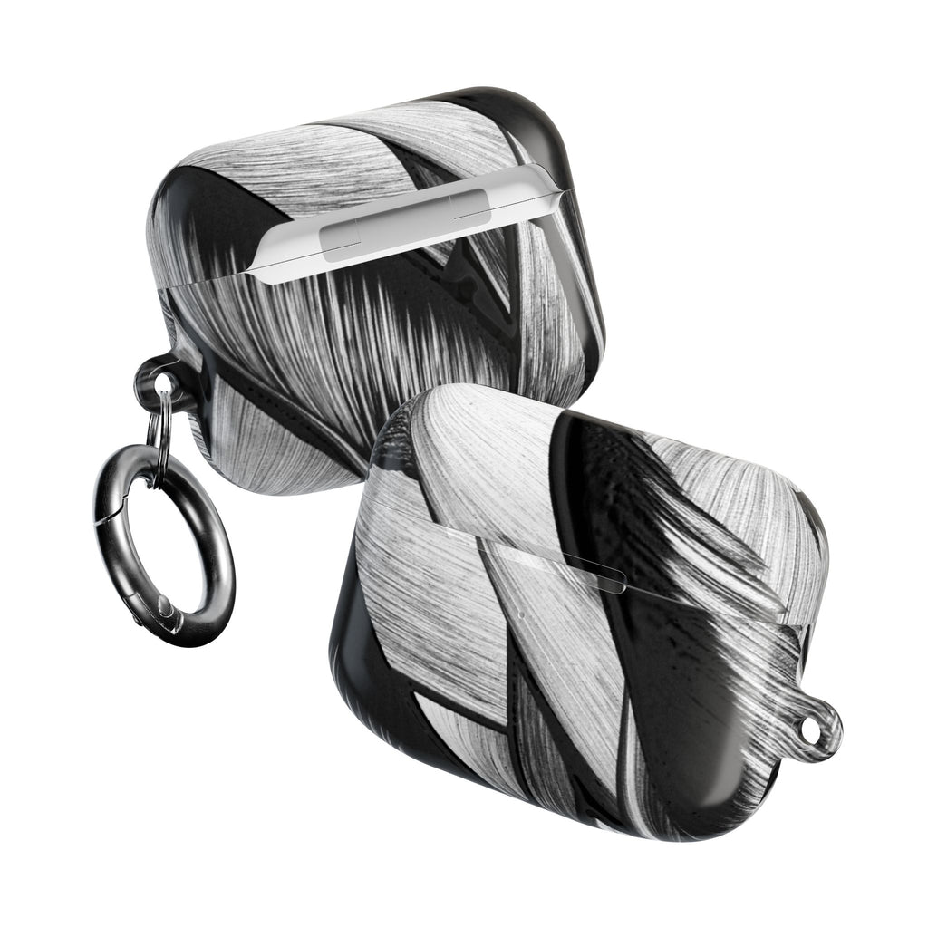 AirPod Case — Monochrome Tropical Leaf Protective Cover