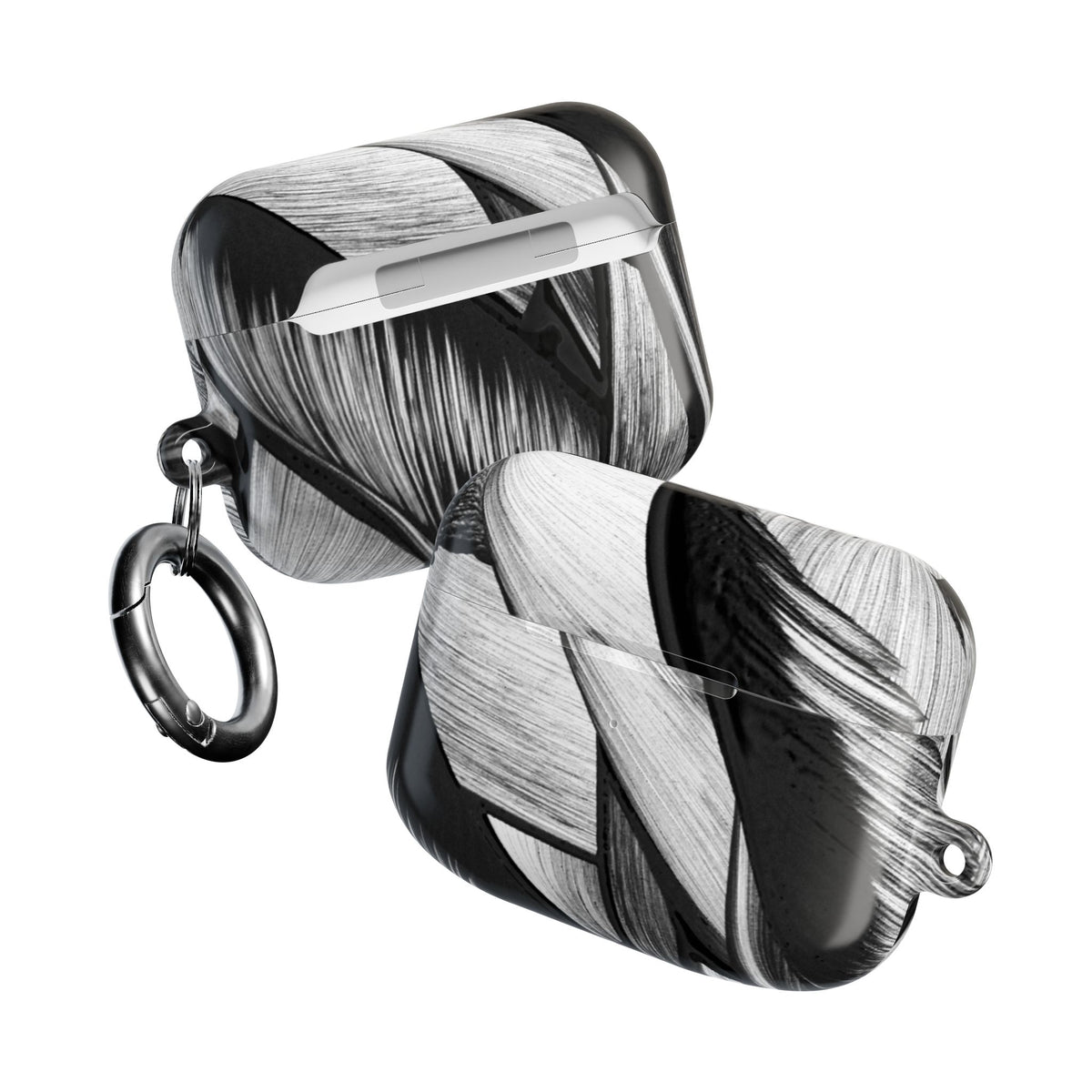 AirPod Case — Monochrome Tropical Leaf Protective Cover