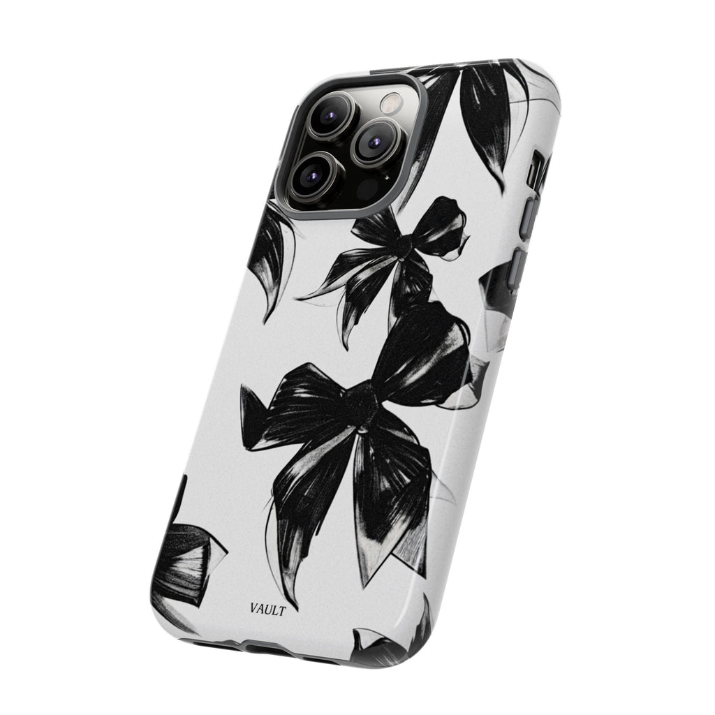 Floral Brushstroke Phone Case — Black & White Botanical Tough Case