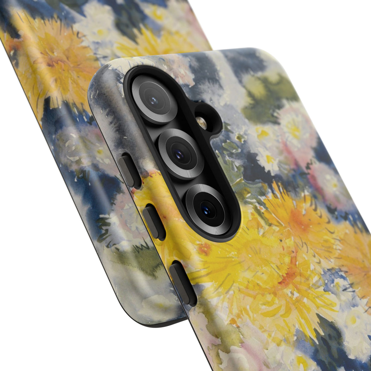 Floral Watercolor Phone Case – Yellow Chrysanthemums Design