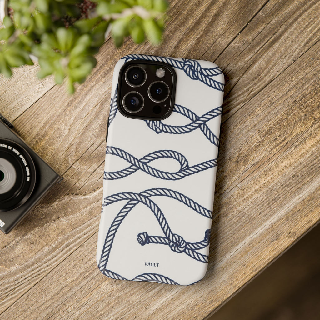 Nautical Rope Tough Case — Protective Phone Cover with Navy Knot Design