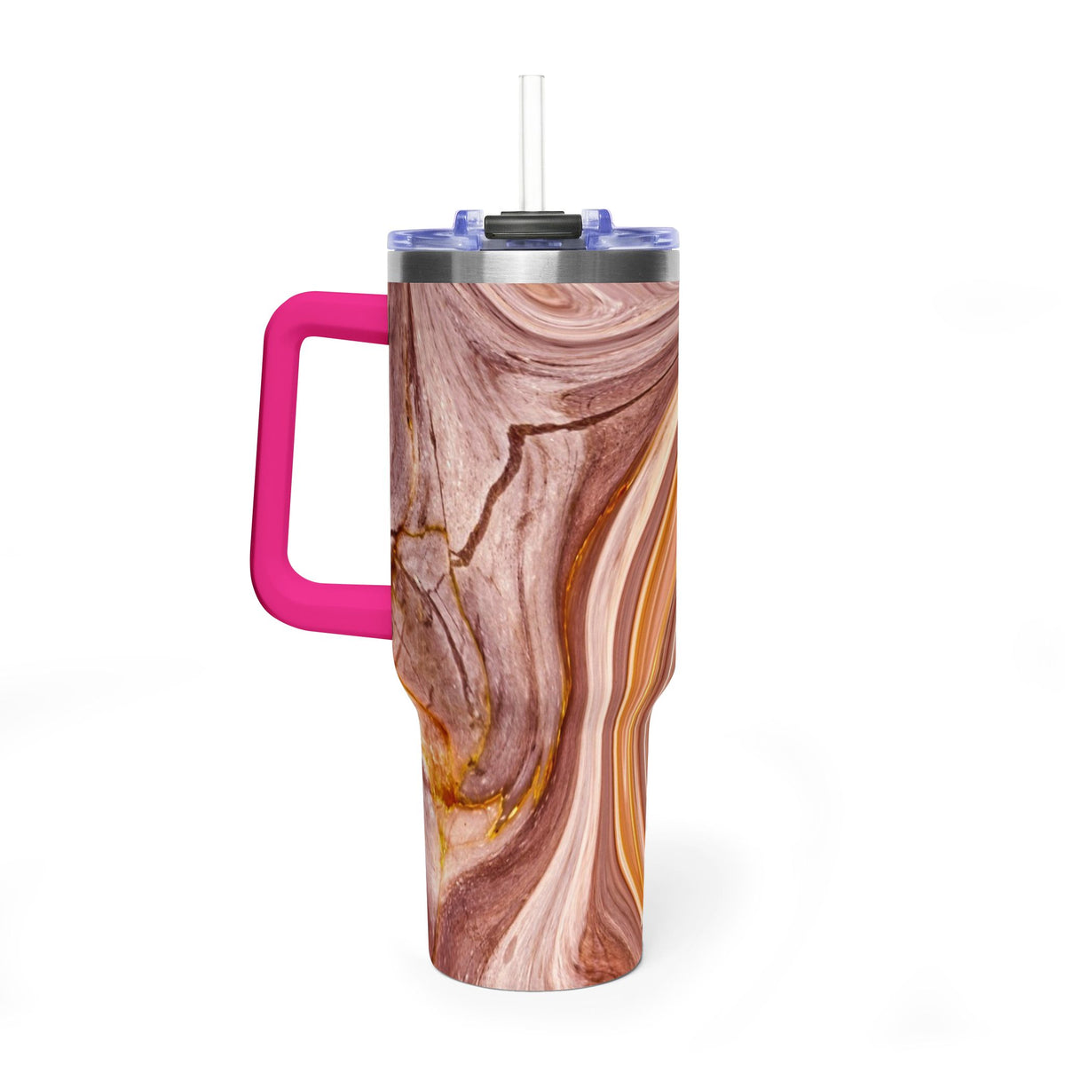 40oz Marble Swirl Thermal Tumbler - Insulated Travel Mug