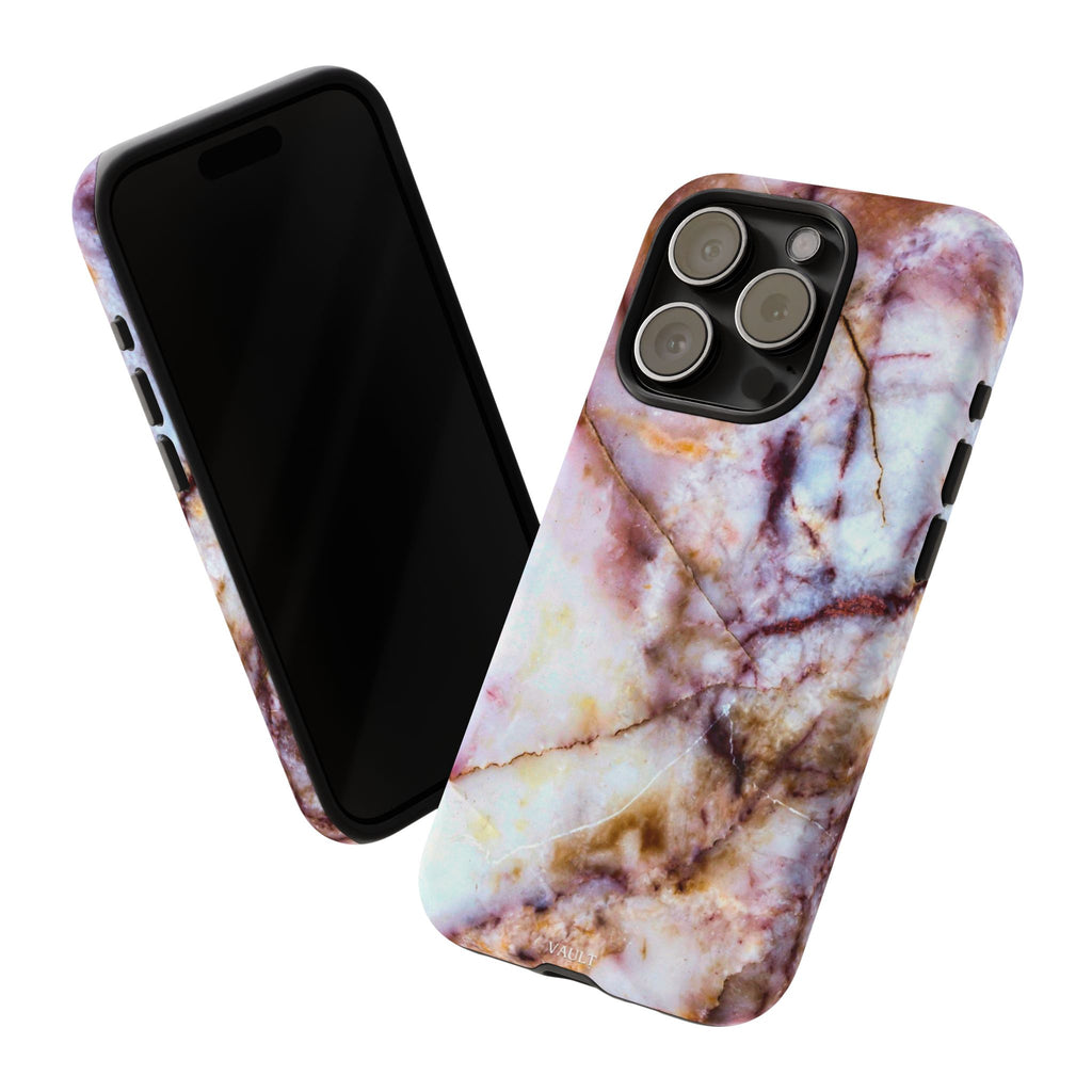 Marble Vein Tough Phone Case — Pink Quartz Protective Cover