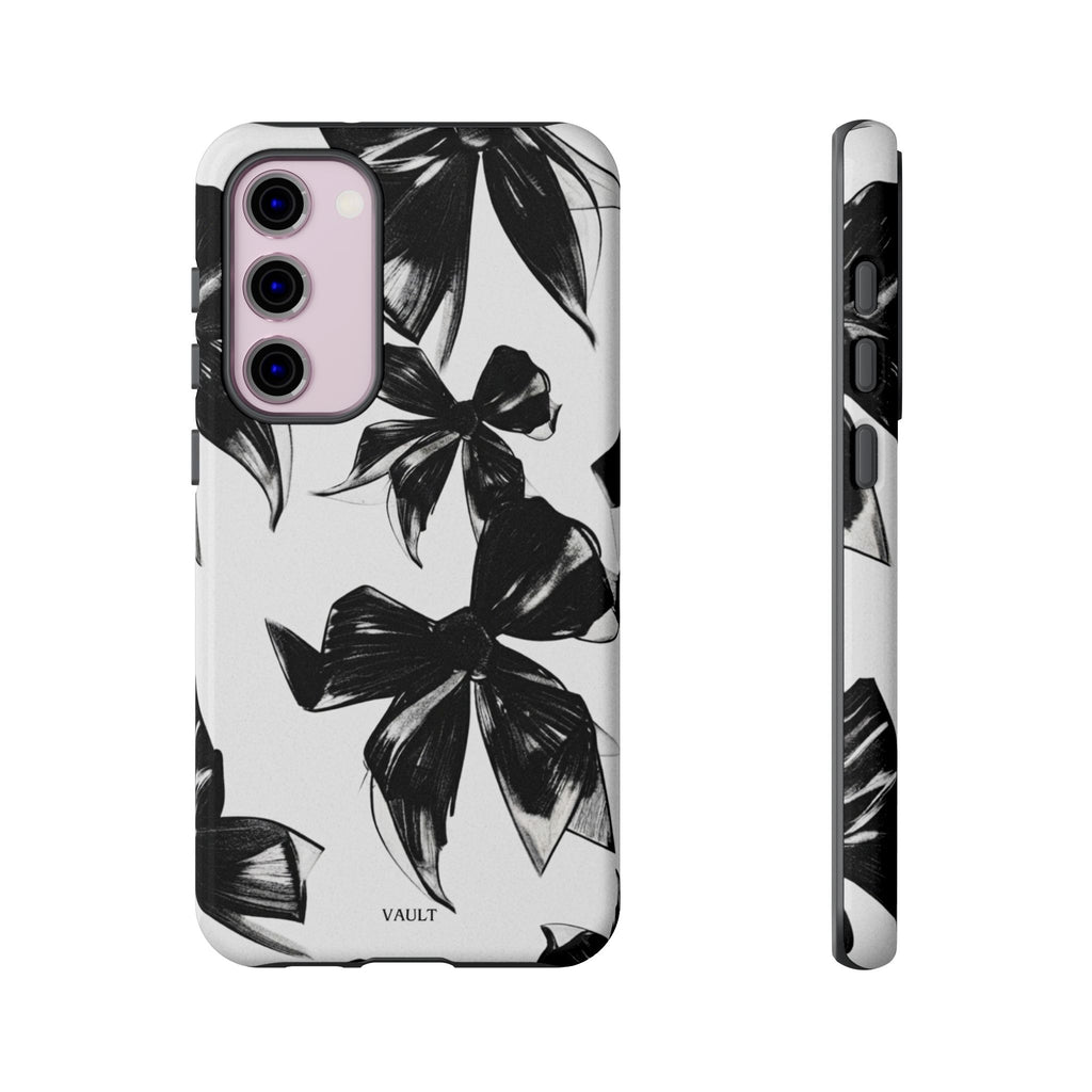 Floral Brushstroke Phone Case — Black & White Botanical Tough Case