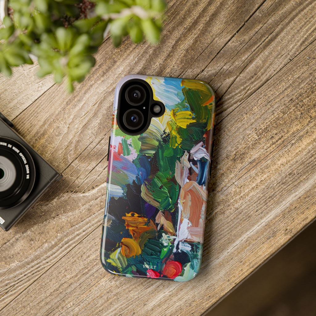 Abstract Paint Brushstroke Phone Case — Colorful Artistic Tough Case