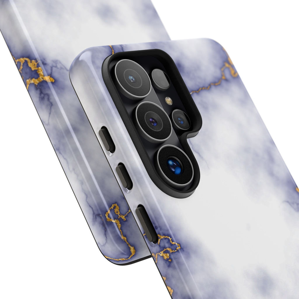 Purple Marble Tough Phone Case with Gold Veins