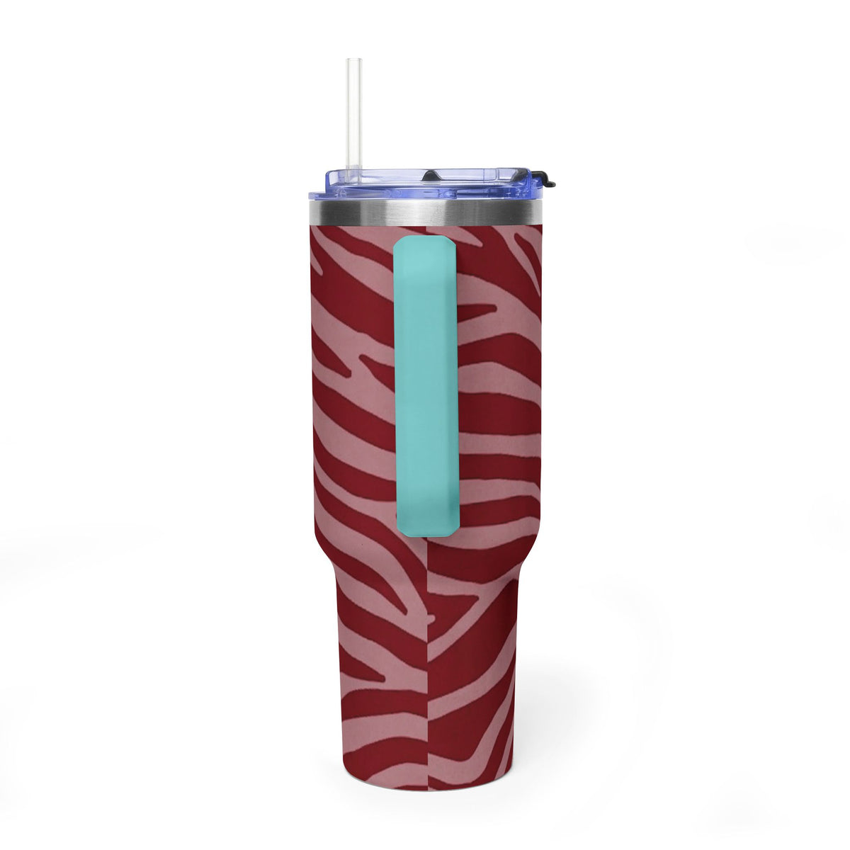 40oz Red Zebra Print Tumbler - Vacuum Insulated Travel Cup