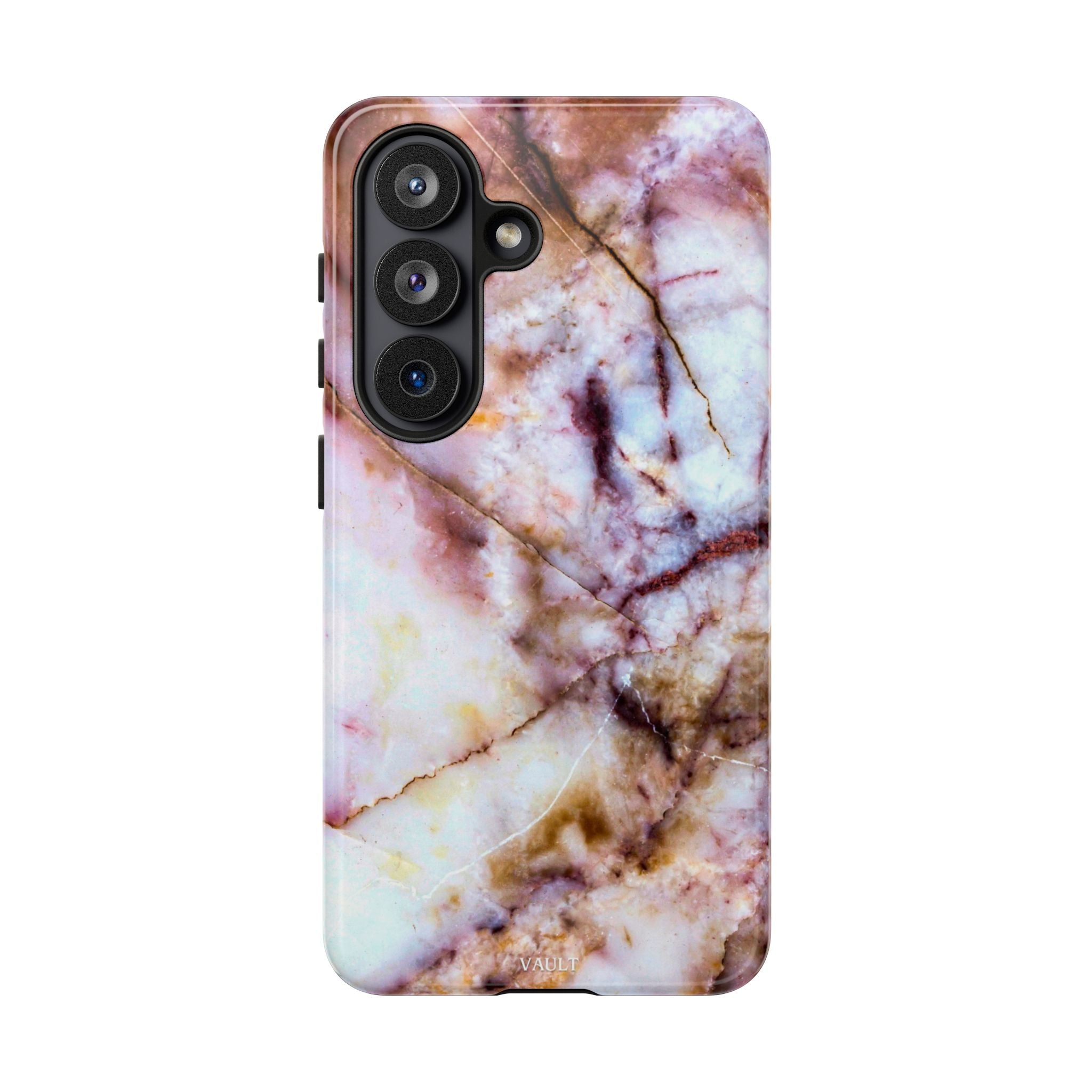Marble Vein Tough Phone Case — Pink Quartz Protective Cover
