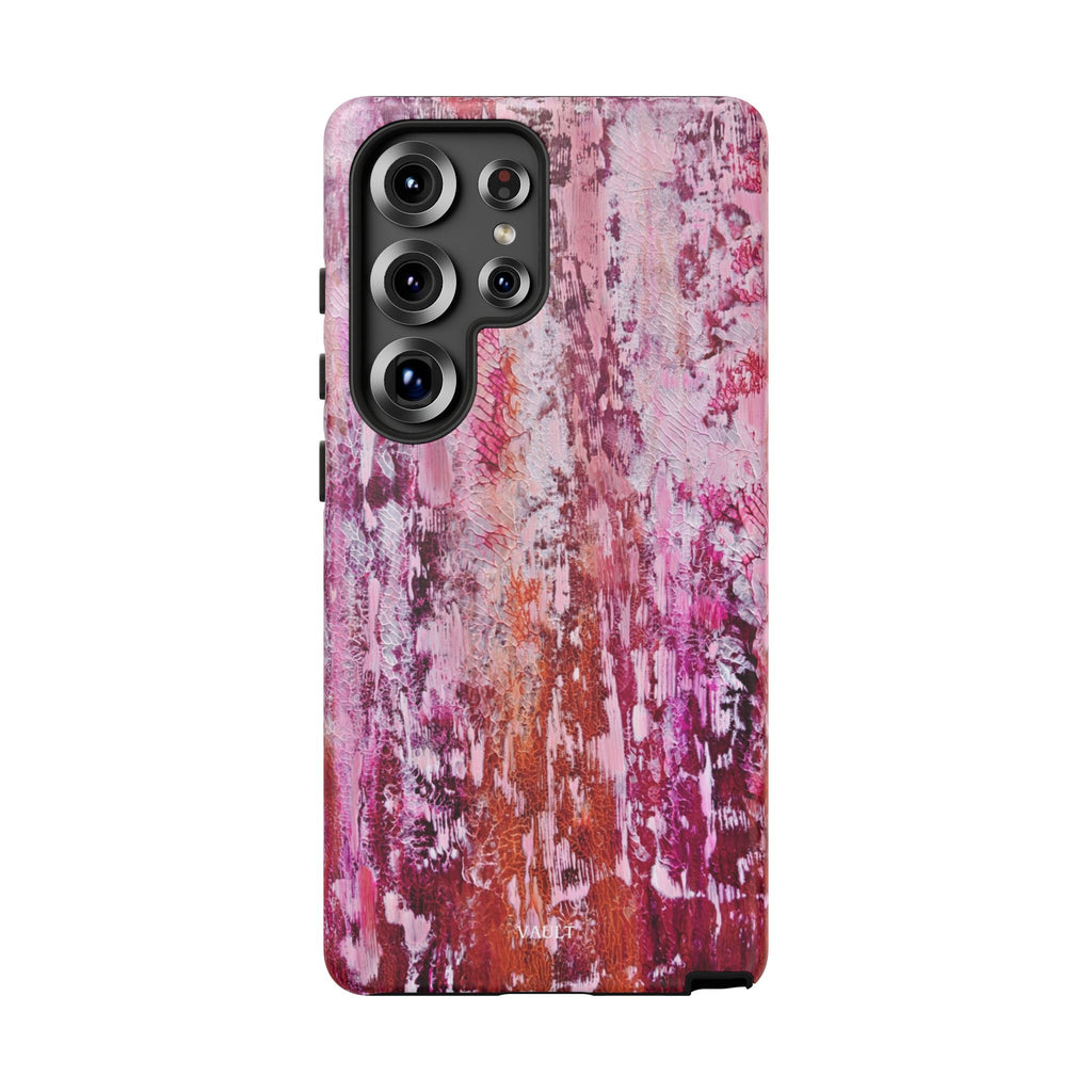Pink Abstract Art Tough Phone Case — Protective Artistic Phone Cover